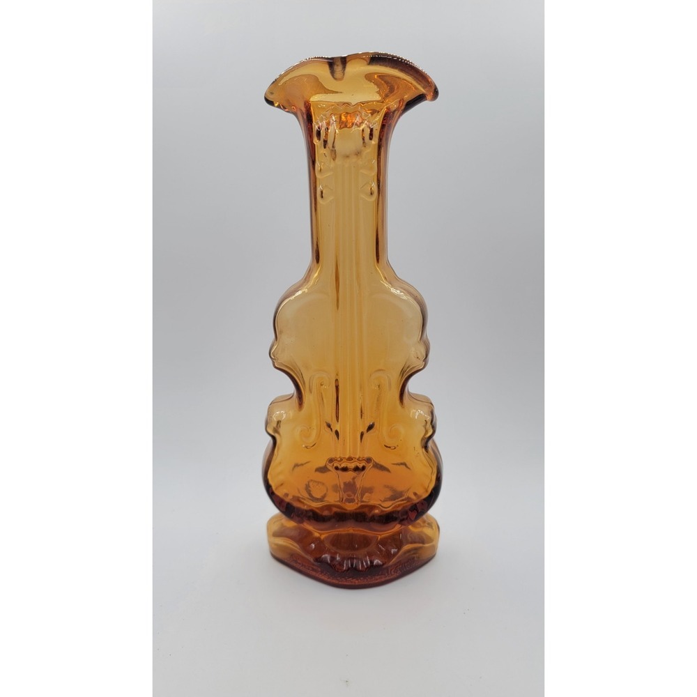 9" Antique‎ Imperial Glass Cello Vase Amber Decanter